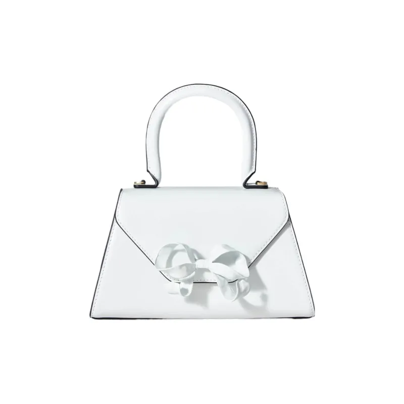 Self portrait Cow Leather Shoulder Bag, Crossbody Bag, Handbag Mini Women's White-0