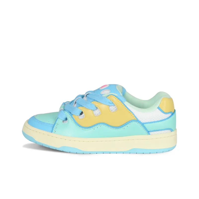 Ollieskate Low Top Skateboard Shoes Unisex Blue Yellow Green-0