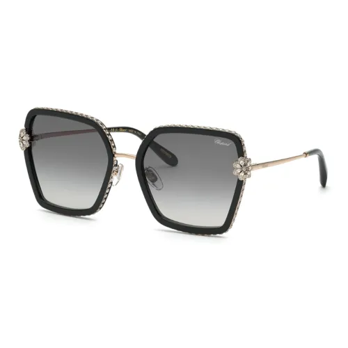 CHOPARD Acetate Plate Frame Square Sunglasses Women's Black