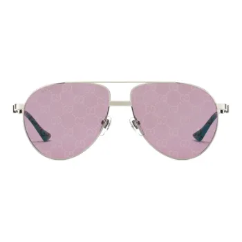 GUCCI Metal Acetate Aviator Sunglasses Men's Gold