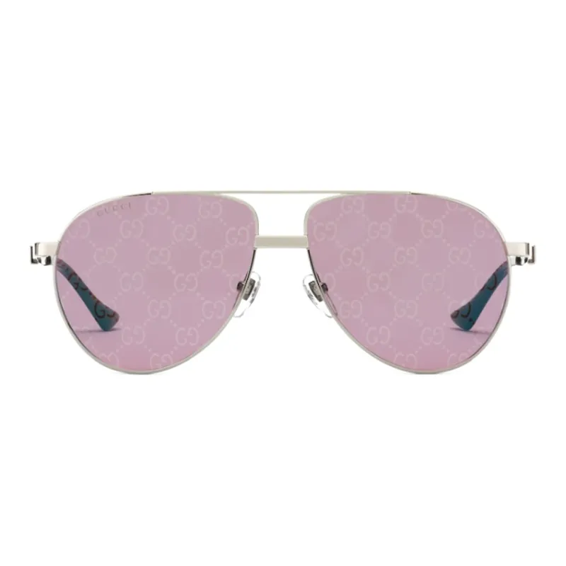 GUCCI Metal Acetate Aviator Sunglasses Men's Gold-0