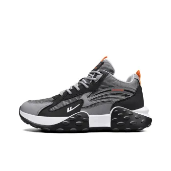 Warrior Anti Slip Wear Resistant High Top Chunky Sneakers Men's Gray Black