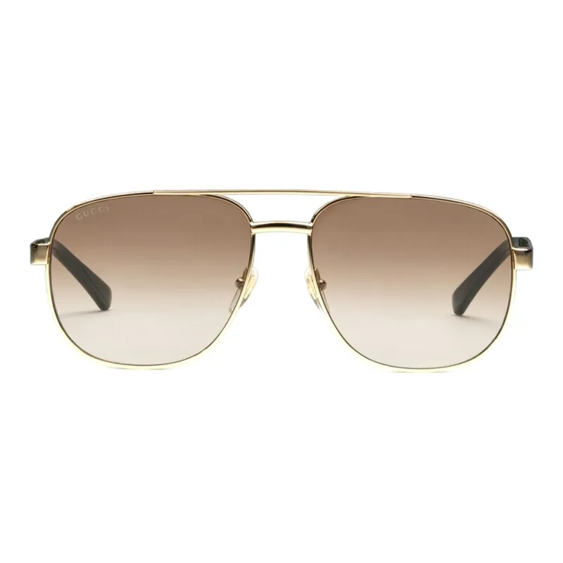 GUCCI Alloy Aviator Sunglasses Men's Gold-1