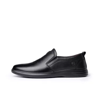 LAORENTOU Men's Casual Shoes Men Low Top Black/Brown