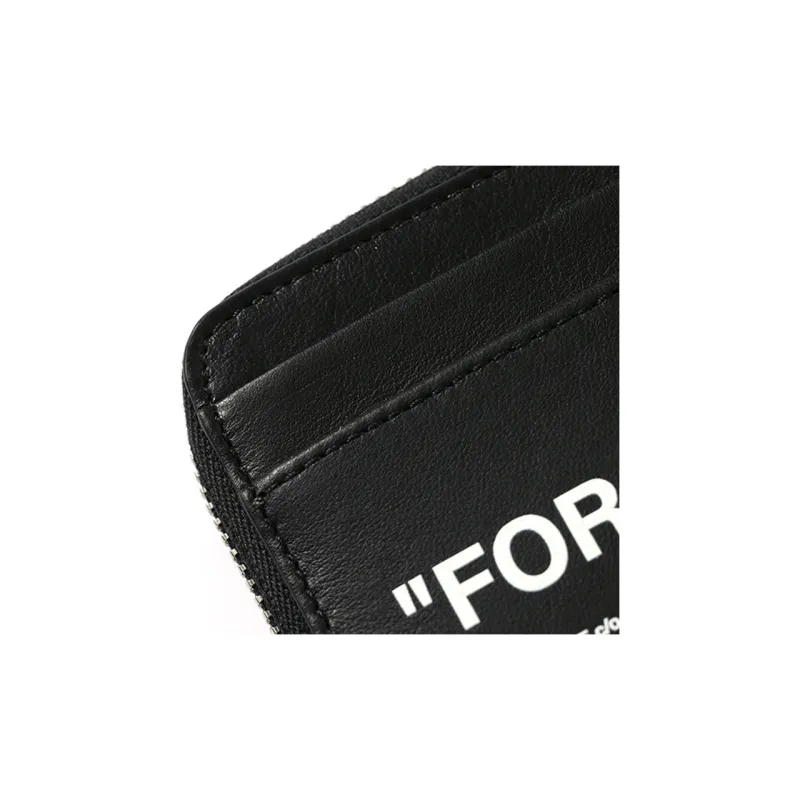 OFF-WHITE Cow Leather Coin Purse Regular Unisex Black-2