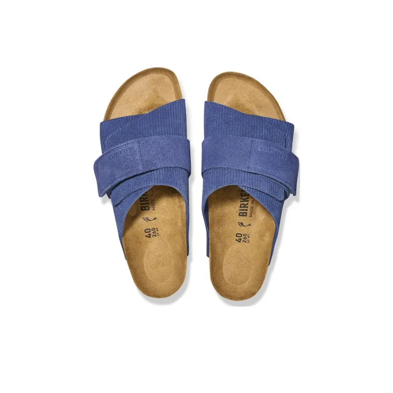Birkenstock Kyoto Suede Embossed Narrow Fit 'Corduroy Indigo'-3