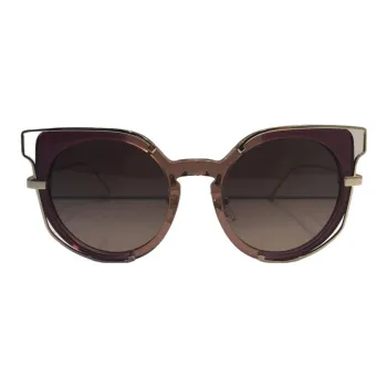 MCM Metal Irregular Shape Sunglasses Unisex Gold