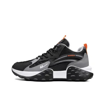 Warrior Cushioning Anti Slip And Wear Resistant Height Increasing Low Top Chunky Sneakers Men's Black Gray