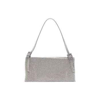 BENEDETTA BRUZZICHES Aluminum Mesh Crystal Rhinestone Handbag Shoulder Bag Regular Women's Silver