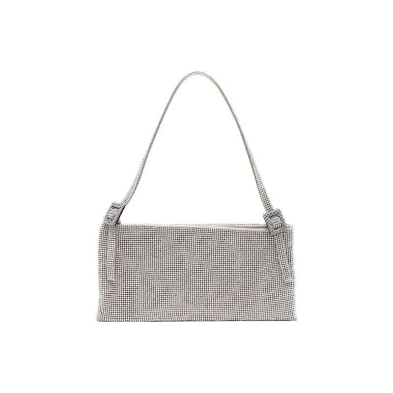 BENEDETTA BRUZZICHES Aluminum Mesh Crystal Rhinestone Handbag Shoulder Bag Regular Women's Silver-0