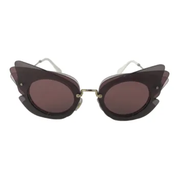 MIU MIU Metal Irregular Shape Sunglasses Women's Red