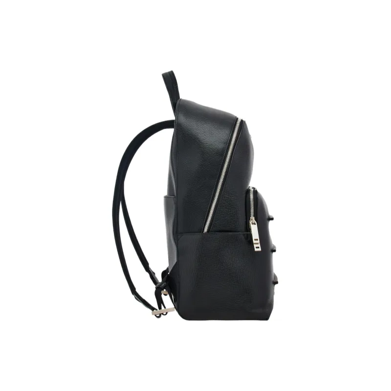 FERRAGAMO Textured Cow Leather Backpack Men's Black-1
