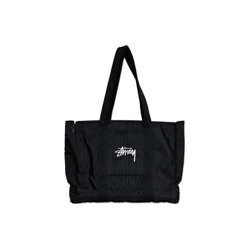 Stussy Polyester Tote Bag Shopping Bag Handbag Regular Unisex Black-1