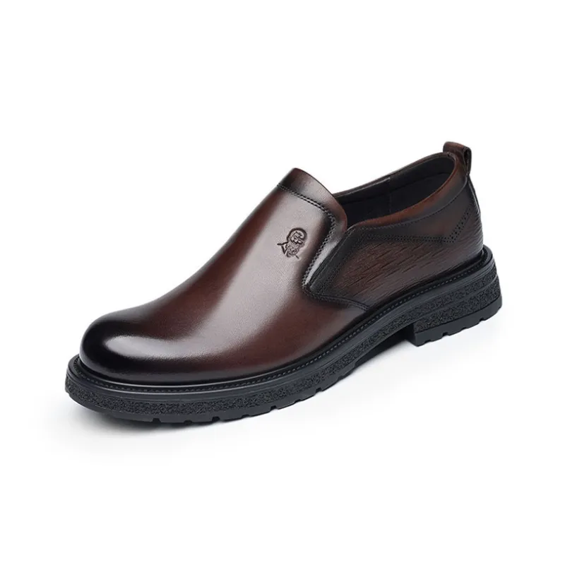 LAORENTOU Men's Casual Shoes Men Low Top Black/Brown-6