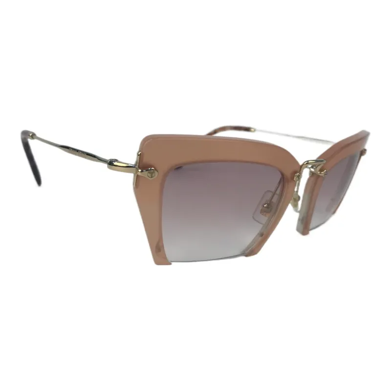 MIU MIU Acetate Irregular Shape Sunglasses Women's Silver-1