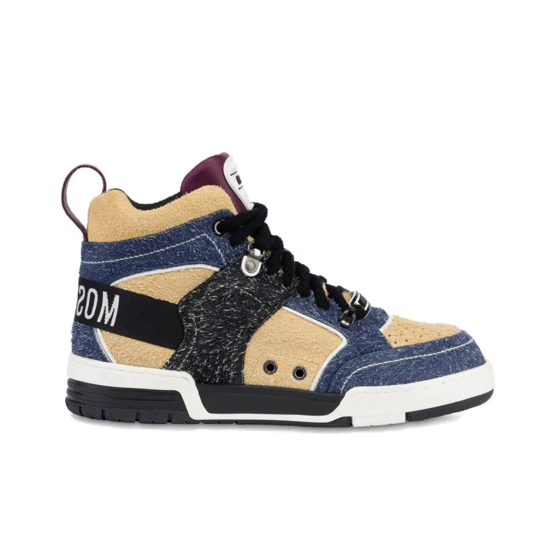 MOSCHINO Streetball High-Top Skateboard Shoes Men's Yellow-1