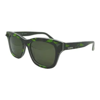 Valentino Polycarbonate Metal Plastic Irregular Shape Sunglasses Unisex Green
