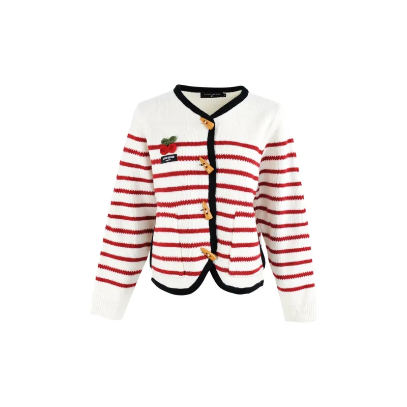 CLOUD SEASON Knitwear Women's Red And White Stripes-1