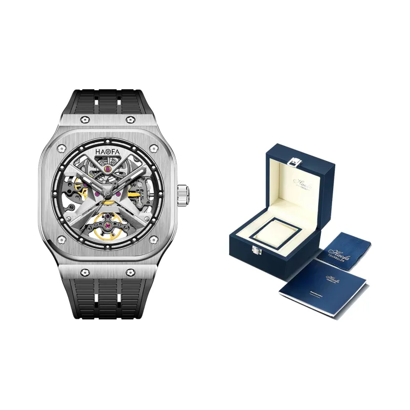 HaofaTourbillon Automatic Mechanical Movement Watch Men's Watches Cut-Out Dial 1961-B-4