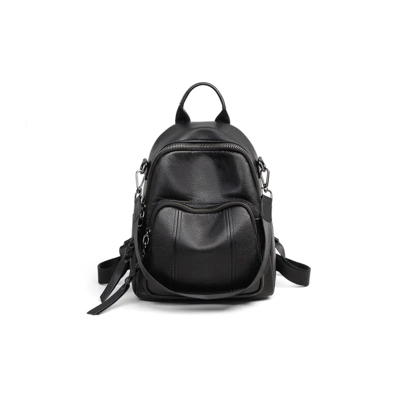C°BANNER Cow Leather With Synthetic Leather Backpack Tubas Unisex Coffee-7
