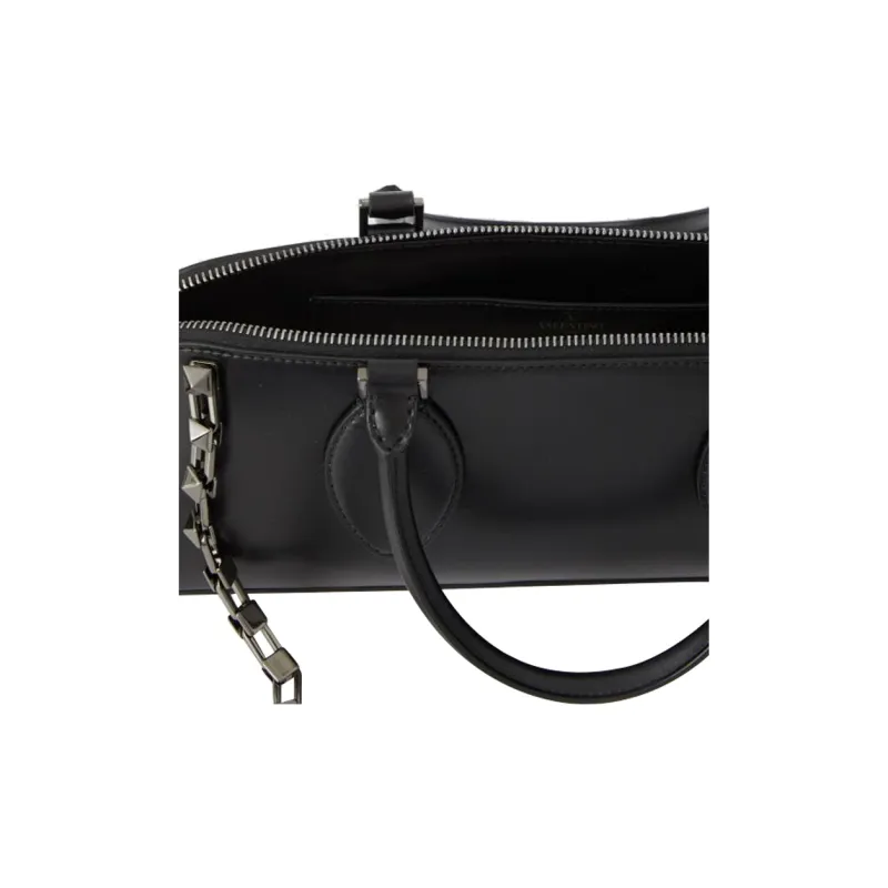 Valentino ROCKSTUD Calfskin One Shoulder Handbags Regular Women's Black-4