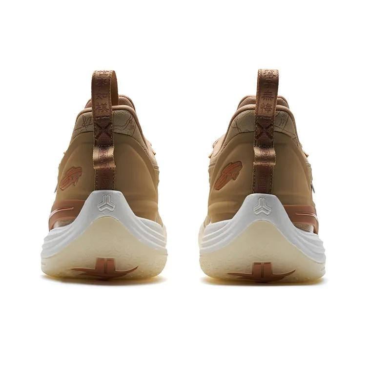 XTEP Jeremy Lin Three Generations Slip Resistant Low Top Basketball Shoes Men's Brown Gray/Linen Light Brown-5