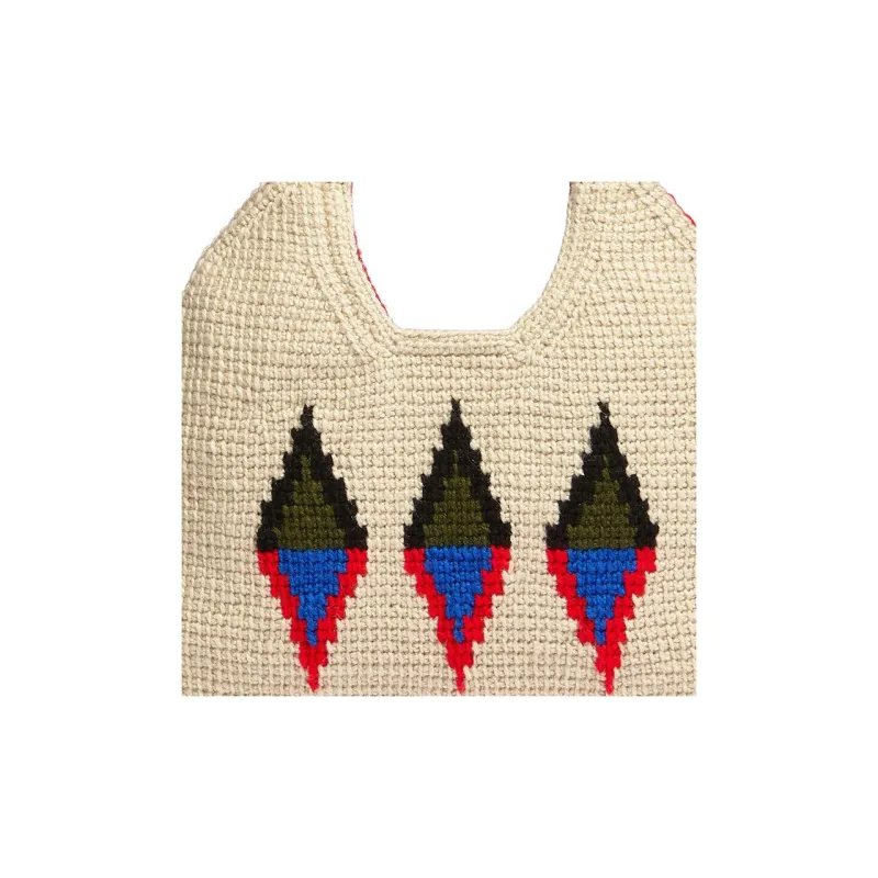 MARNI Wool Basket Bag Handbag Women's Red-4