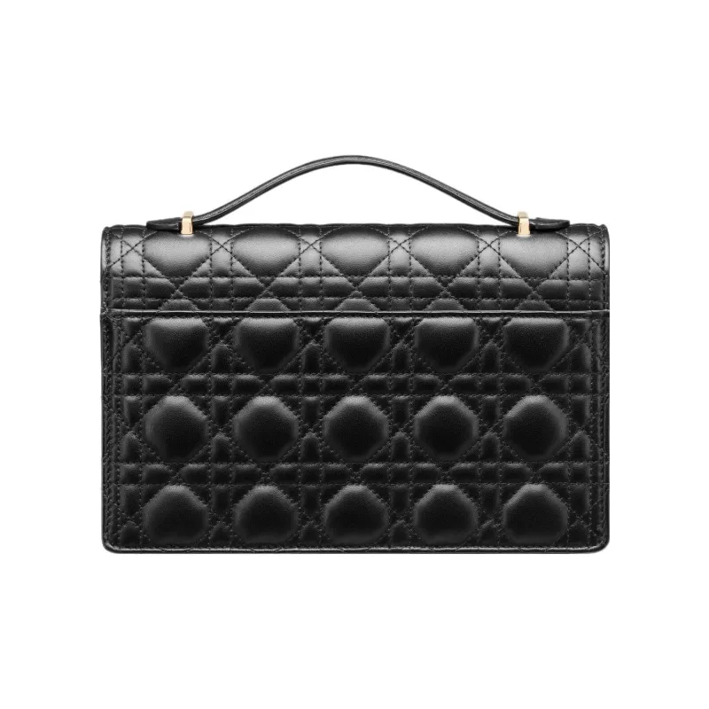 DIOR Sheepskin Shoulder Bag Crossbody Bag Handbag Regular Women's Black-2