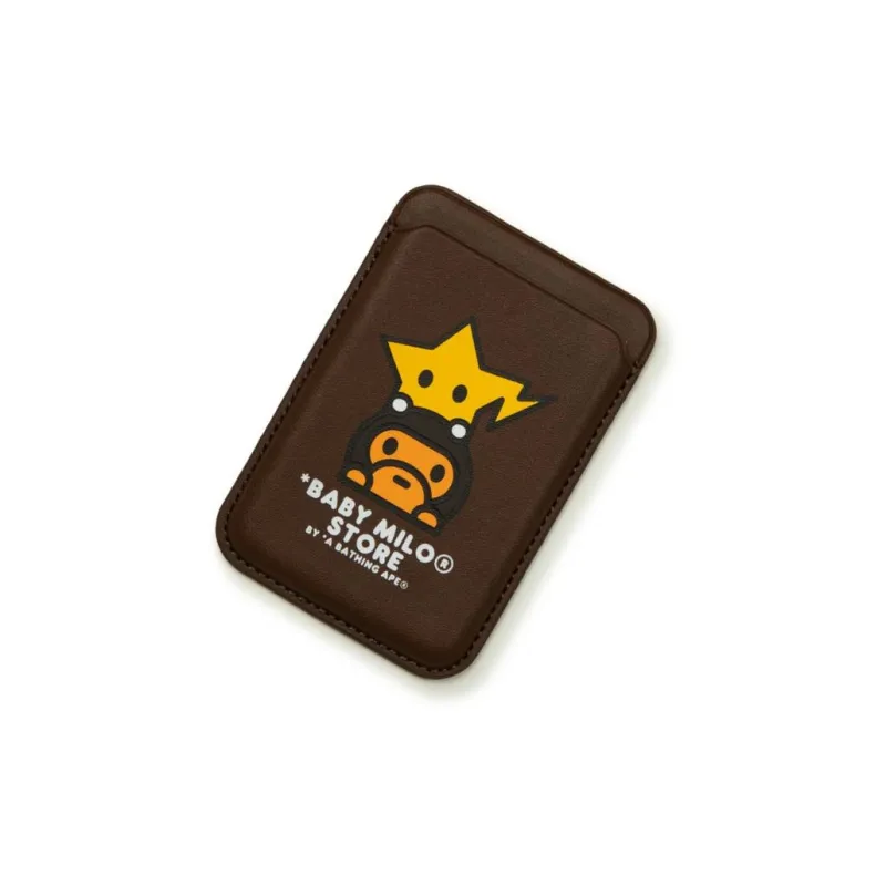 Aape Artificial Leather Card Holder Unisex Brown-4