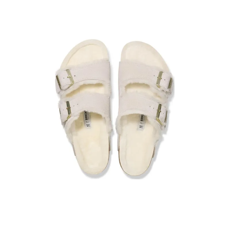 Birkenstock Slide Slippers Women's Ecru Narrow-3