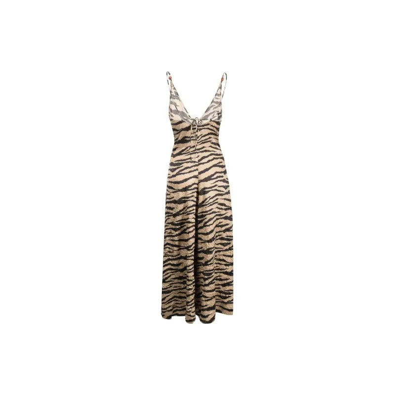 GANNI Slip Dresses Women's Khaki-1