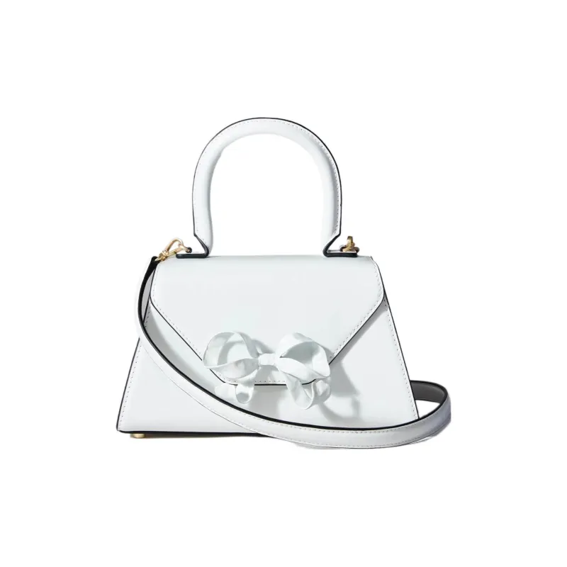 Self portrait Cow Leather Shoulder Bag, Crossbody Bag, Handbag Mini Women's White-1