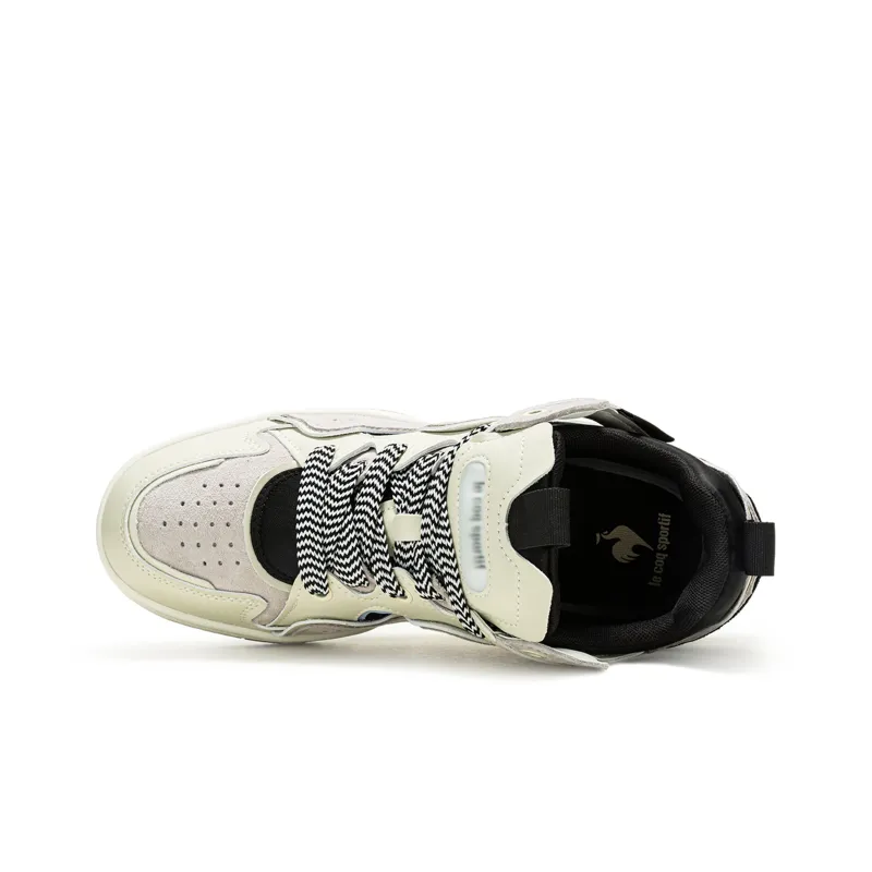 Le Coq Sportif Slip Resistant Shock Absorbers Low Top Skateboard Shoes Unisex Black Rice Gray-3