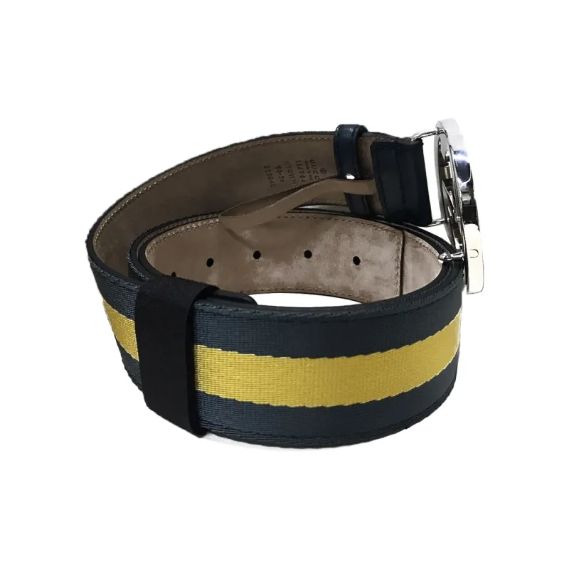 GUCCI Metal Logo Smooth Buckle Leather Belts Unisex Green-1