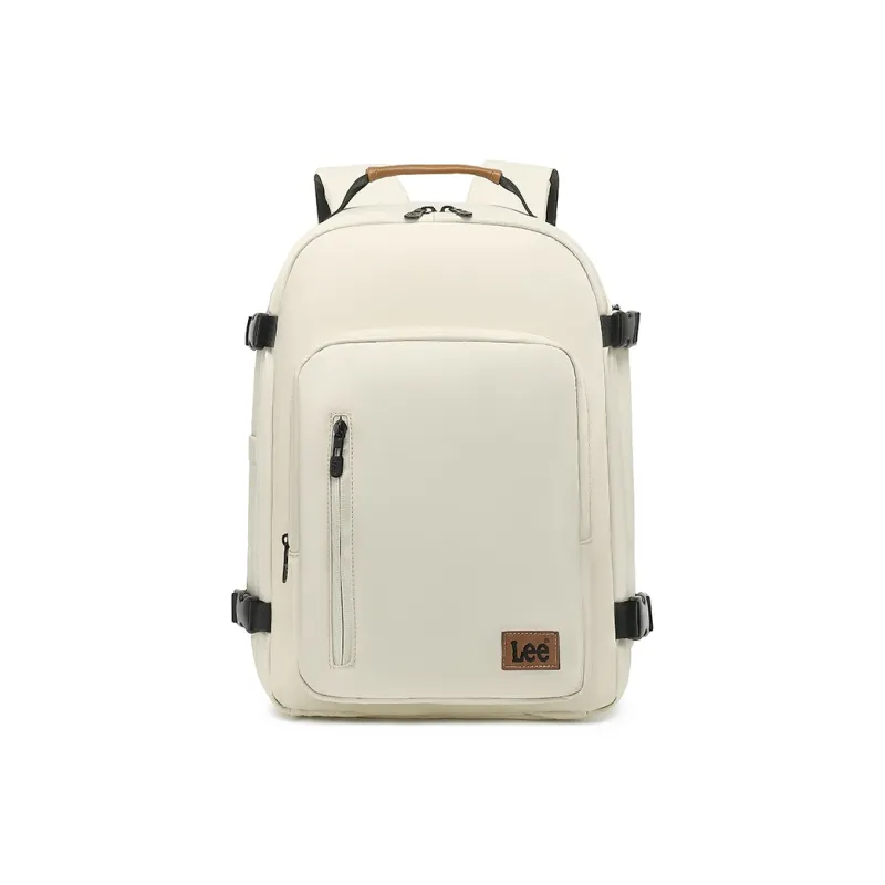 Lee Polyester With Oxford Backpack And Laptop Bag Unisex Black/Khaki-11