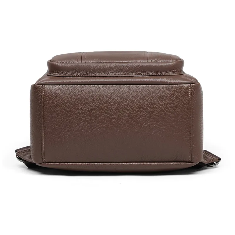 C°BANNER Cow Leather With Synthetic Leather Backpack Tubas Unisex Coffee-4