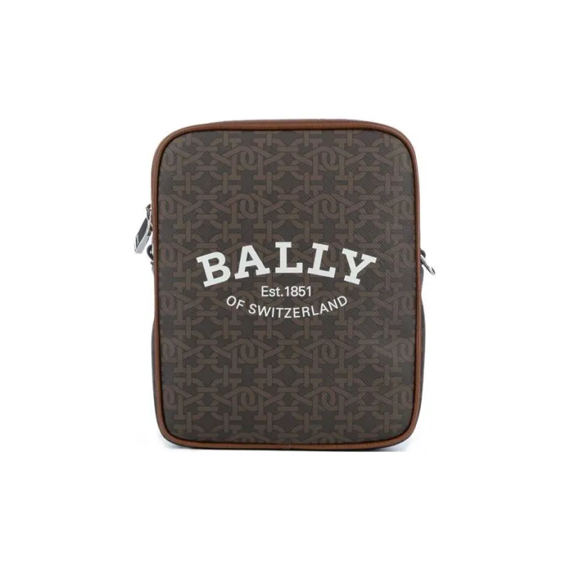 BALLY Logo Printed Zip Up Shoulder Bag-0