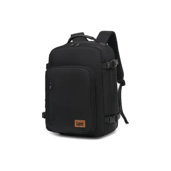Lee Polyester With Oxford Backpack Travel Bag Laptop Bag Unisex Black/Khaki