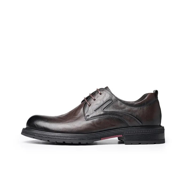 LAORENTOU Dress Shoes Men Low Top Brown/Black-0