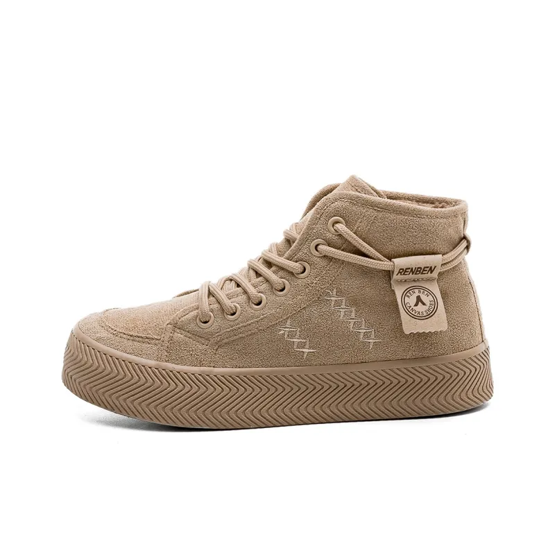 RENBEN Cushioning, Slip Resistant, Abrasion Resistant, Thermal High Top Casual Shoes Women's Brown-0