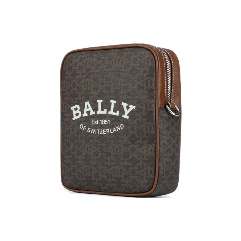 BALLY Logo Printed Zip Up Shoulder Bag-1