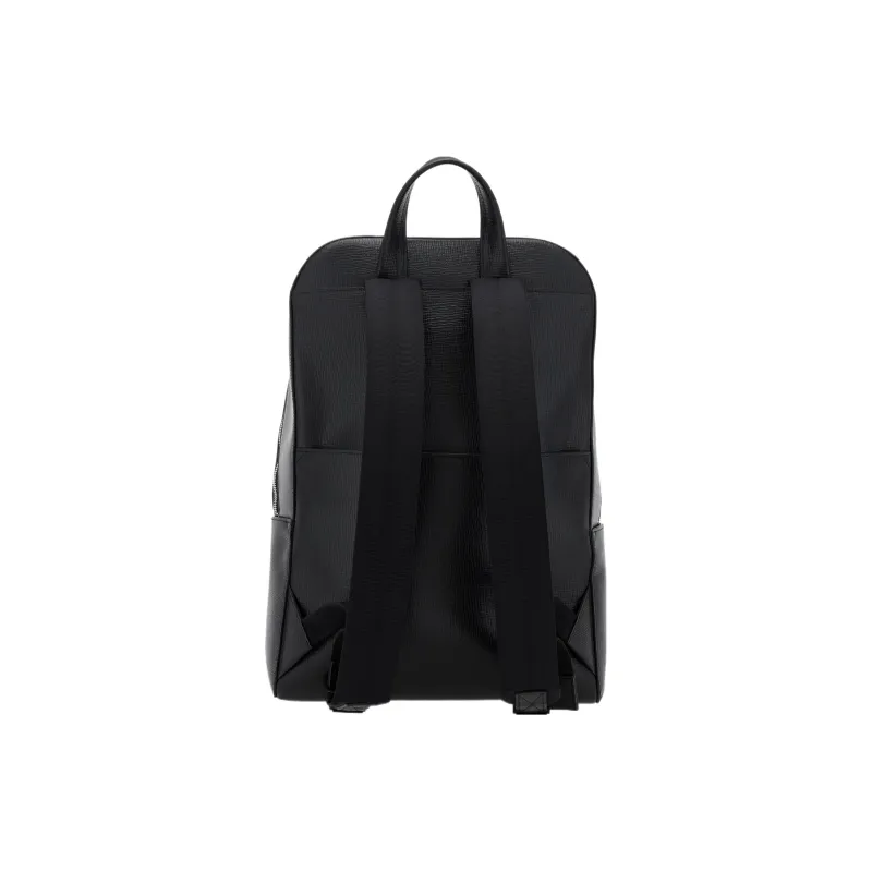 FERRAGAMO Textured Cow Leather Backpack Men's Black-2