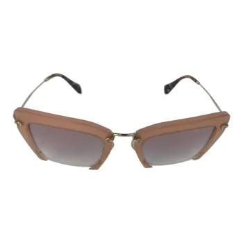 MIU MIU Acetate Irregular Shape Sunglasses Women's Silver