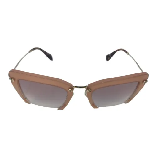 MIU MIU Acetate Irregular Shape Sunglasses Women's Silver