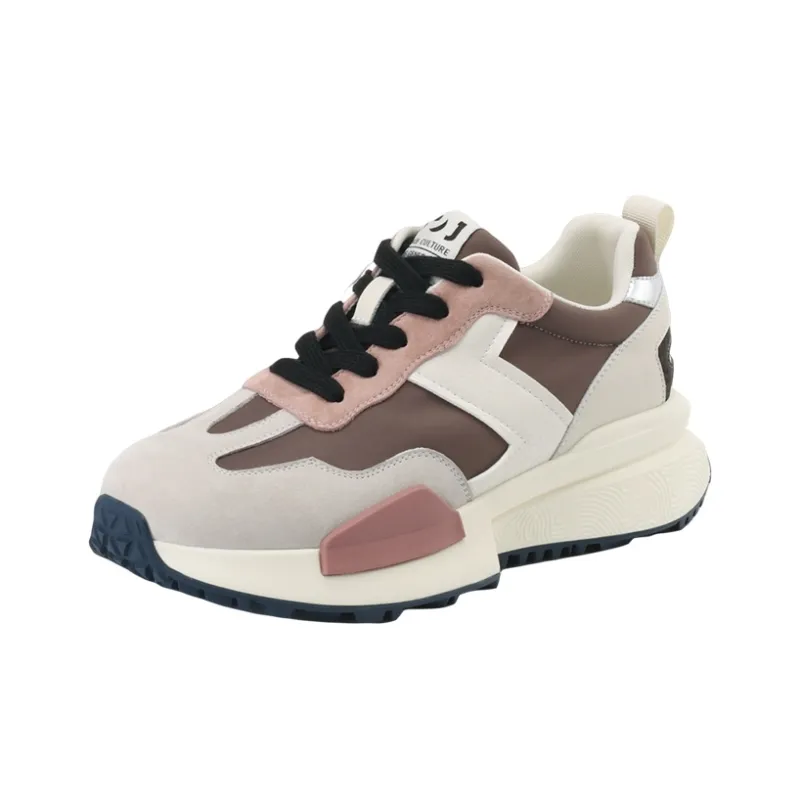 JOSINY Running Shoes Women's Low Top Beige Pink/Beige Black-1