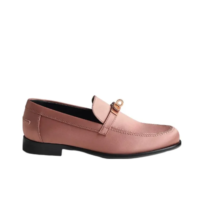 HERMES Destin Loafers Women's Rosewood Color-1