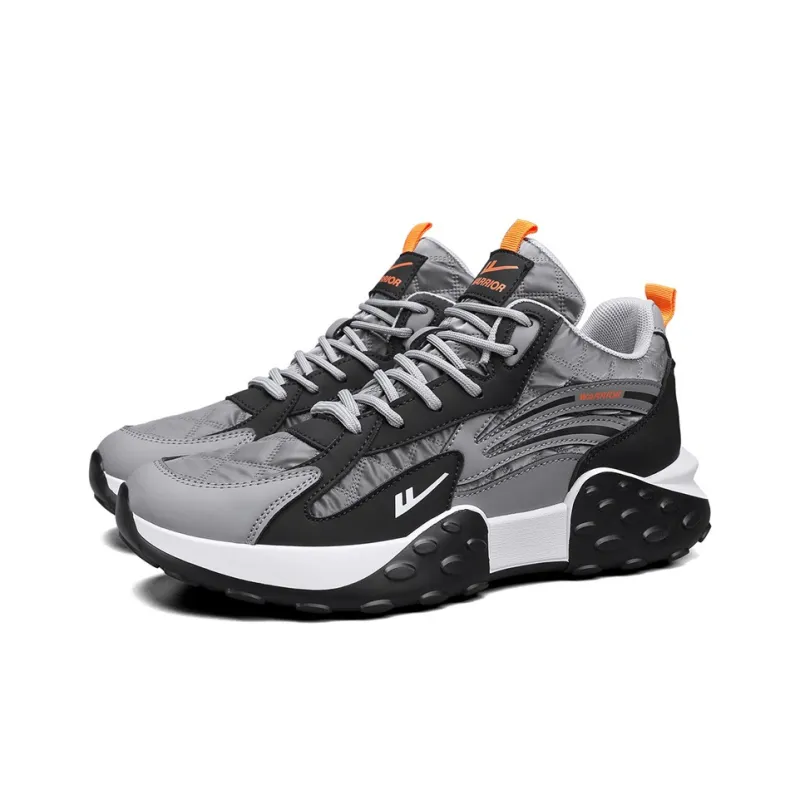 Warrior Anti Slip Wear Resistant High Top Chunky Sneakers Men's Gray Black-2