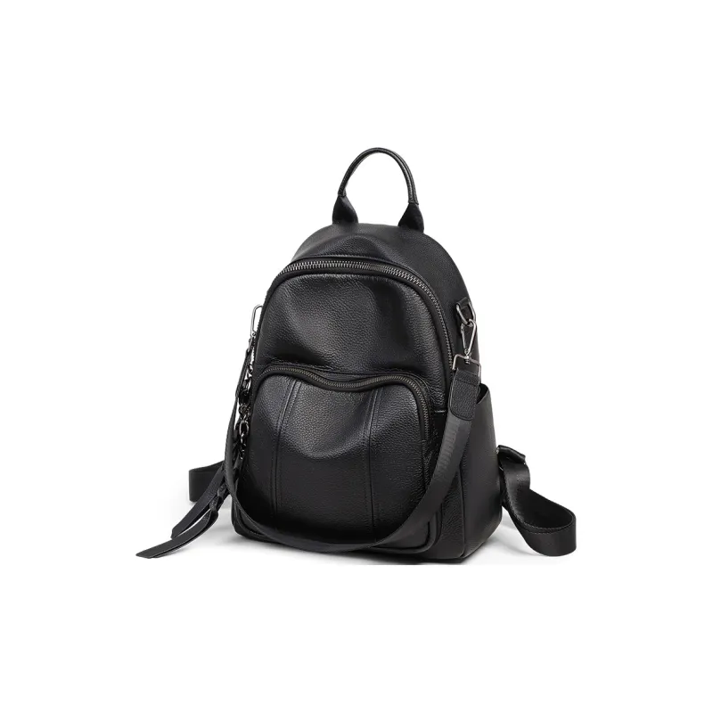 C°BANNER Cow Leather With Synthetic Leather Backpack Tubas Unisex Coffee-8