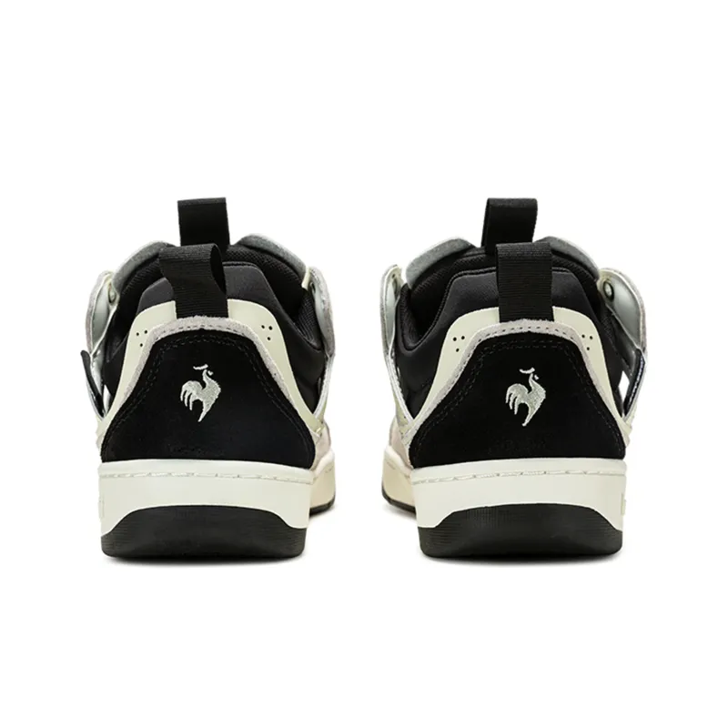 Le Coq Sportif Slip Resistant Shock Absorbers Low Top Skateboard Shoes Unisex Black Rice Gray-4