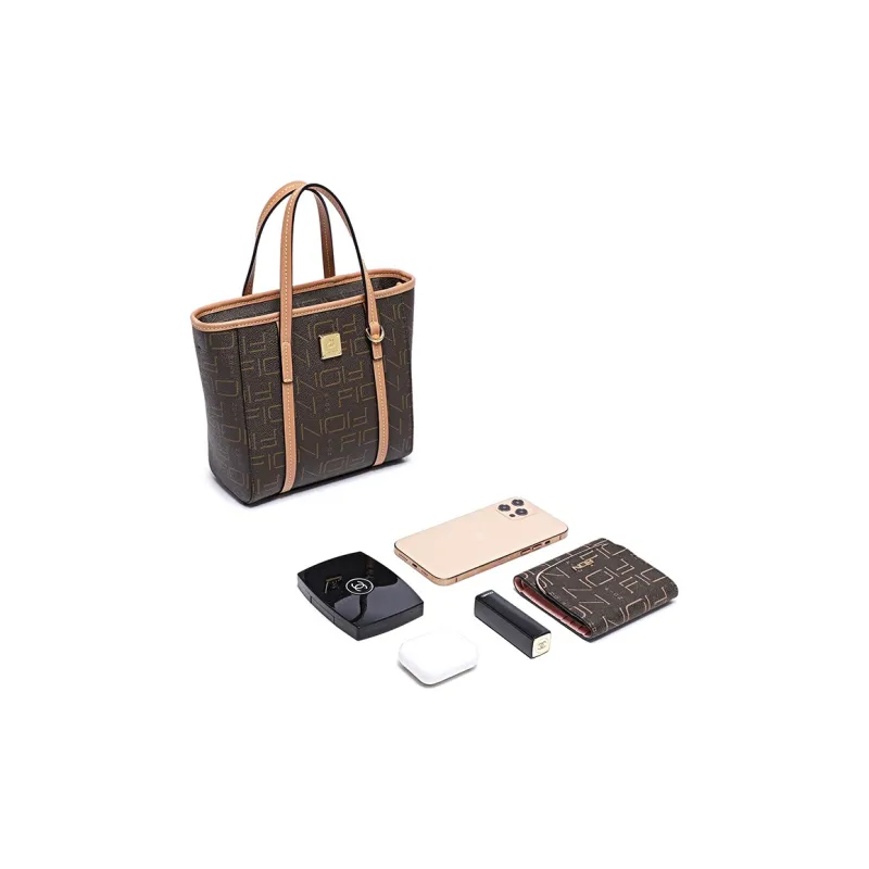 FION PVC Basket Bag, Tote Bag, Shopping Bag, Crossbody Bag Tubas Women's Brown-3